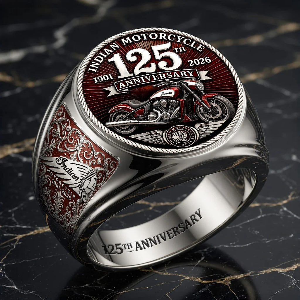 Indian Motorcycle 125th Anniversary 3D Engraved Ring – HOATT20608