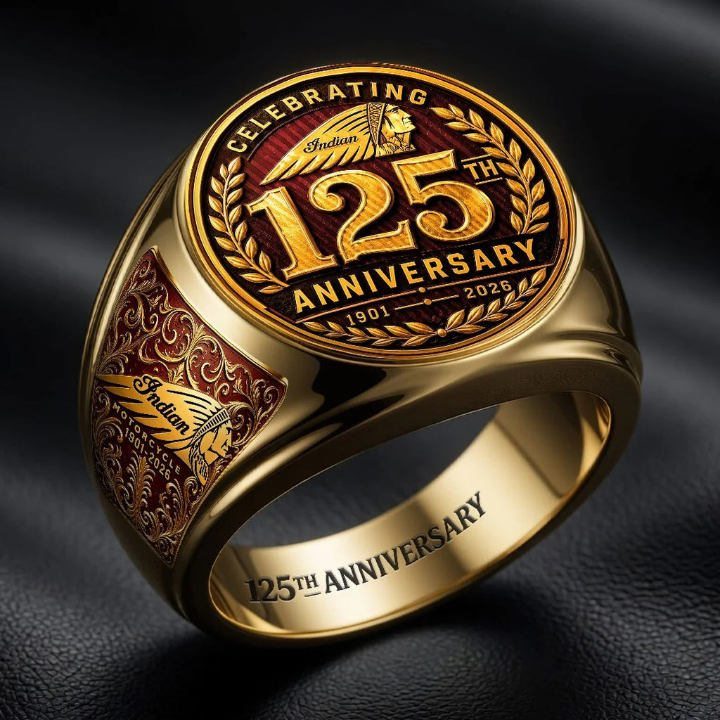 Indian Motorcycle 125th Anniversary 3D Engraved Ring – HOATT20640