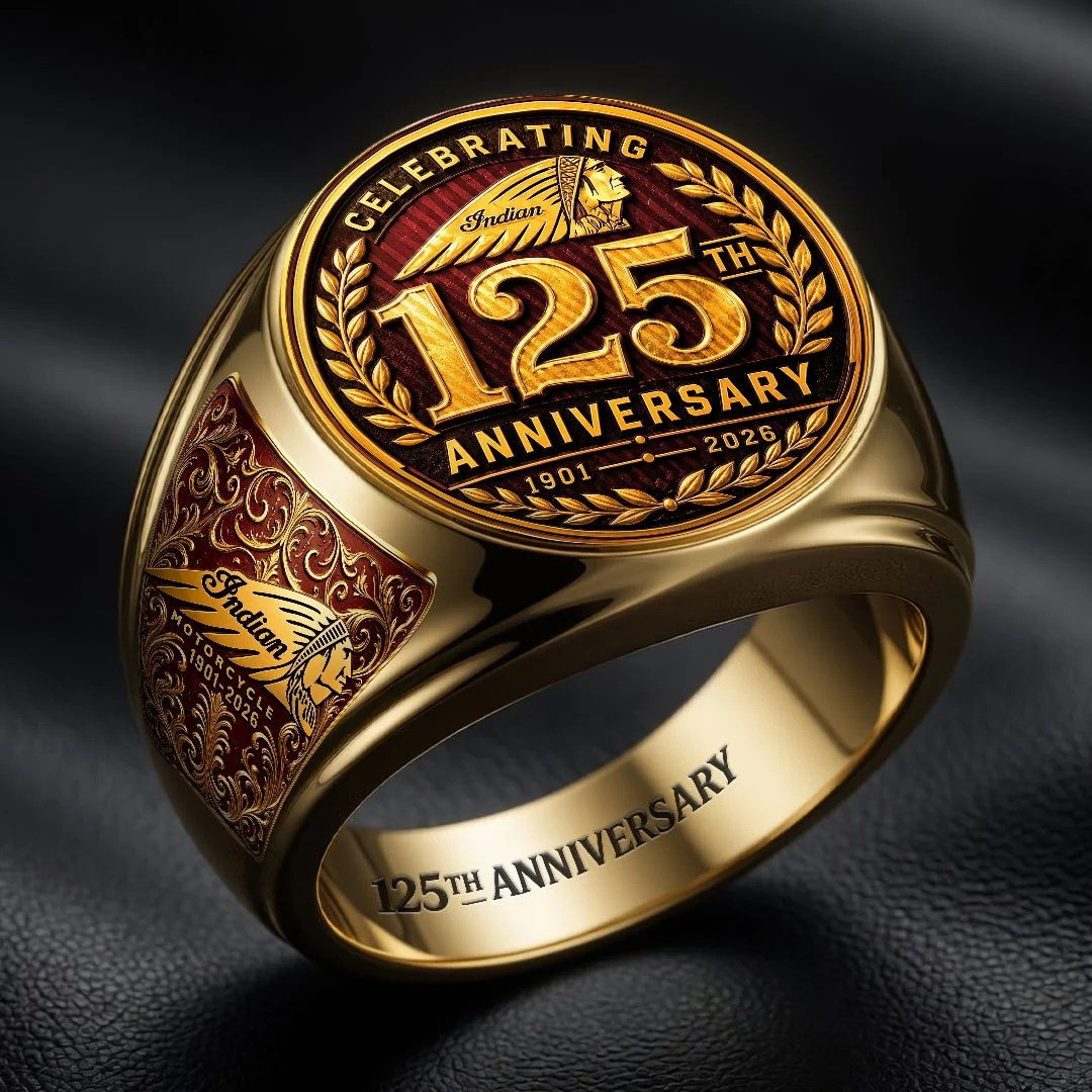 Indian Motorcycle 125th Anniversary 3D Engraved Ring – HOATT20640