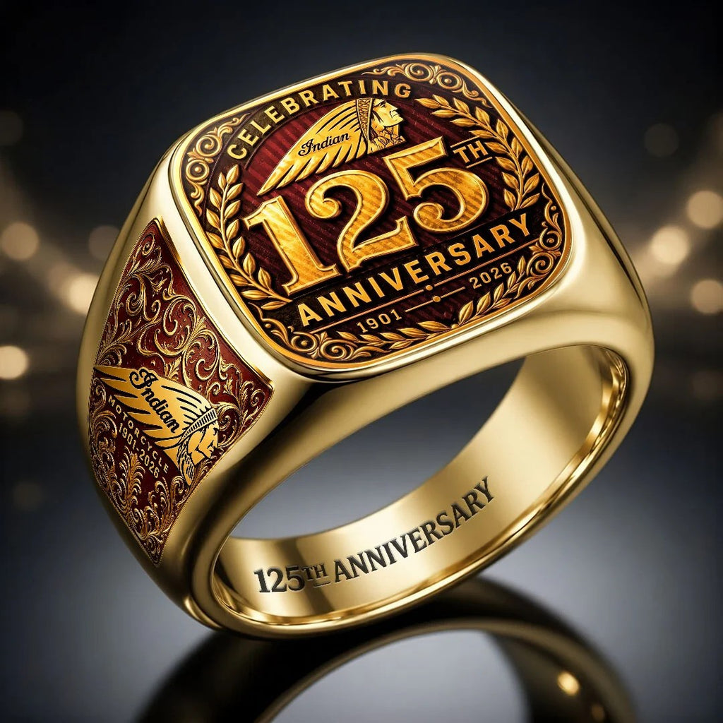 Indian Motorcycle 125th Anniversary 3D Engraved Ring – HOATT20640