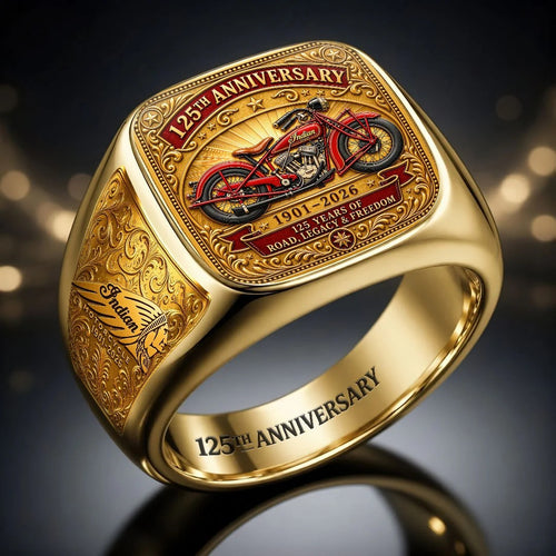 Indian Motorcycle 125th Anniversary 3D Engraved Ring – HOATT26741