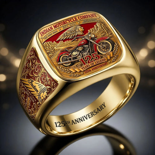 Indian Motorcycle 125th Anniversary 3D Engraved Ring – HOATT26742