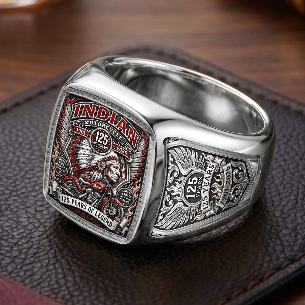 Indian Motorcycle 125th Anniversary 3D Engraved Ring – TMTHU10026