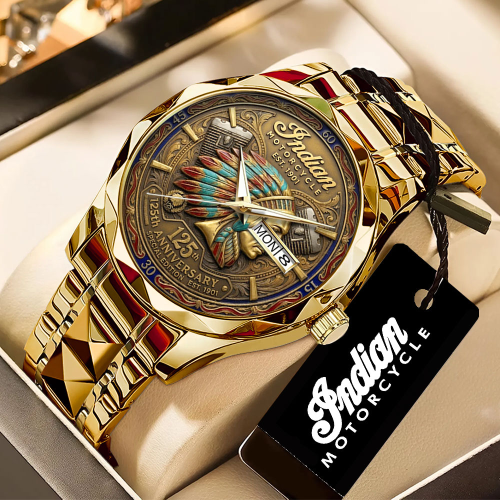 Indian Motorcycle 125th Anniversary Alloy Luxury Quartz Watch – TANTN24806