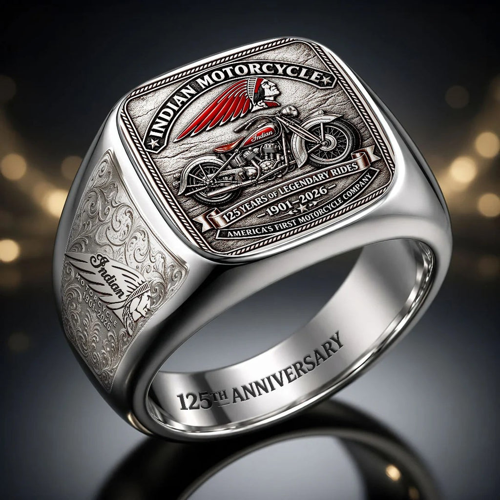 Indian Motorcycle 125th Anniversary 3D Engraved Ring – HOATT26862