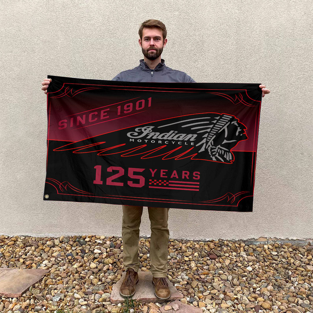 Indian Motorcycle 125th Anniversary 3D Double-side House Flag – TANTN24827