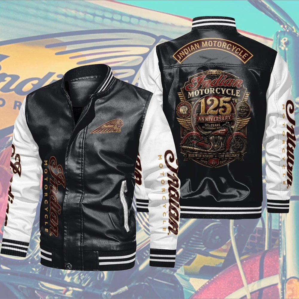 Indian Motorcycle 125th Anniversary Leather Bomber Jacket – TMTHU10009