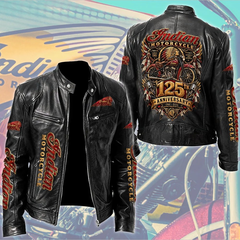 Indian Motorcycle 125th Anniversary Motorcycle Leather Jacket – TMTHU10030