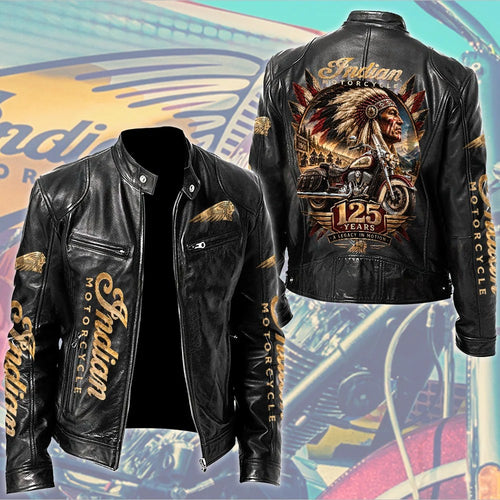 Indian Motorcycle 125th Anniversary Motorcycle Leather Jacket – TMTHU10045