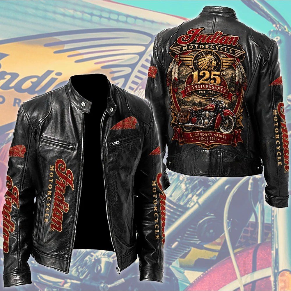 Indian Motorcycle 125th Anniversary Motorcycle Leather Jacket – TMTHU10229