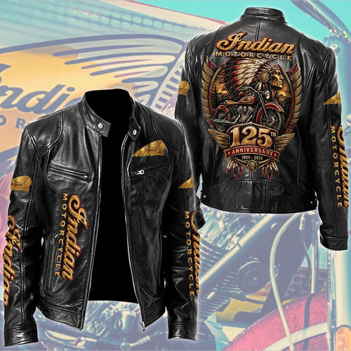 Indian Motorcycle 125th Anniversary Motorcycle Leather Jacket – TMTHU9910
