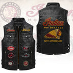 Indian Motorcycle 125th Anniversary Premium 2D Sleeveless Leather Vest – HOATT20262