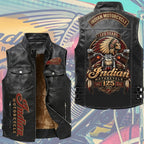 Indian Motorcycle 125th Anniversary Premium 2D Sleeveless Leather Vest – TMTHU10192