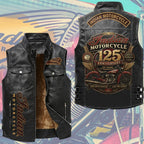 Indian Motorcycle 125th Anniversary Premium 2D Sleeveless Leather Vest – TMTHU8760