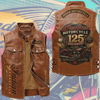 Indian Motorcycle 125th Anniversary Premium 2D Sleeveless Leather Vest – TMTHU8760