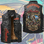 Indian Motorcycle 125th Anniversary Premium 2D Sleeveless Leather Vest – TMTHU9270