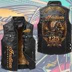 Indian Motorcycle 125th Anniversary Premium 2D Sleeveless Leather Vest – TMTHU9974