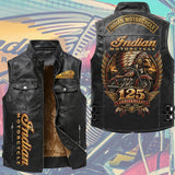Indian Motorcycle 125th Anniversary Premium 2D Sleeveless Leather Vest – TMTHU9974