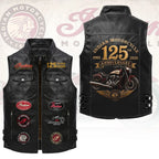 Indian Motorcycle 125th Anniversary Premium 2D Sleeveless Leather Vest – HOATT20794