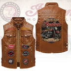 Indian Motorcycle 125th Anniversary Premium 2D Sleeveless Leather Vest – HOATT26876