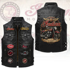 Indian Motorcycle 125th Anniversary Premium 2D Sleeveless Leather Vest – HOATT26876