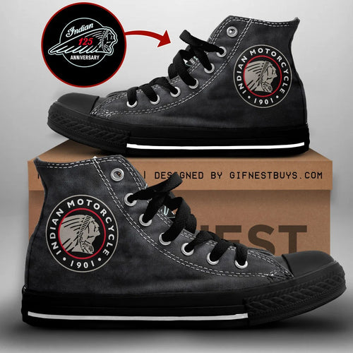 Indian Motorcycle 125th Anniversary High Top Canvas Shoes – TANTN24985