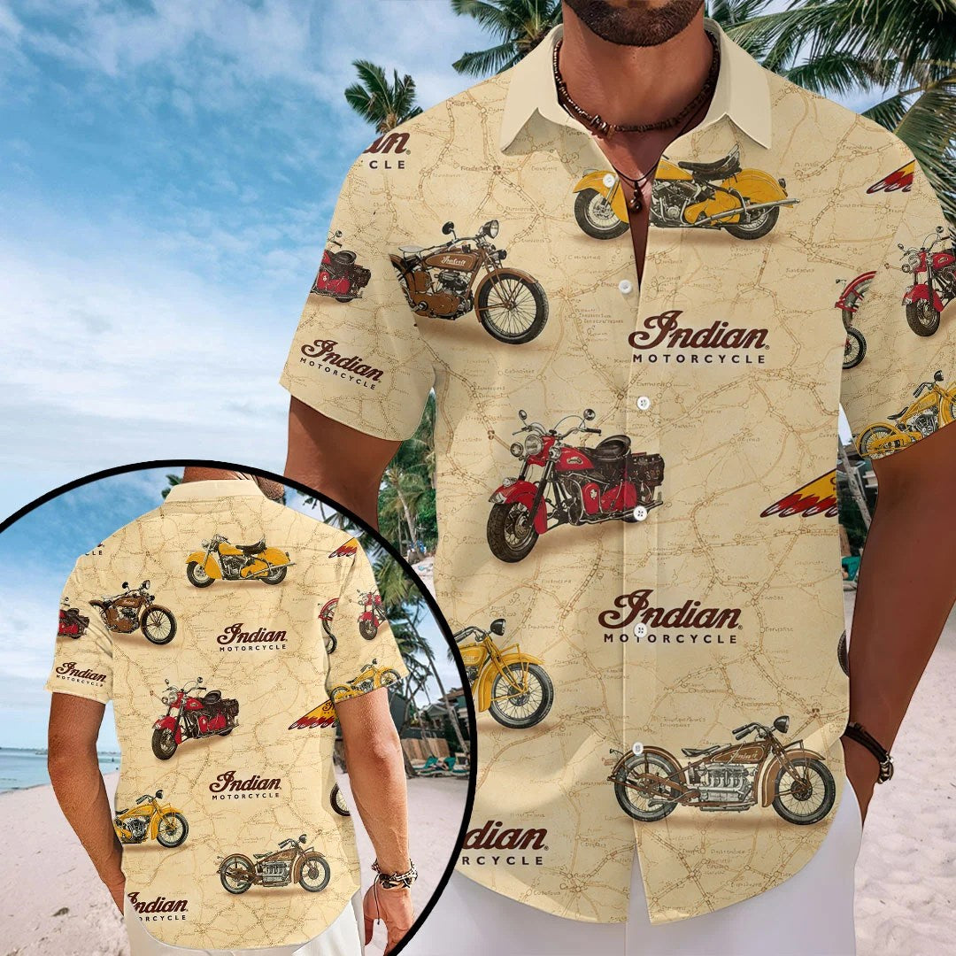 Indian Motorcycle Short Sleeve Button-Down Shirt – HOATT26869