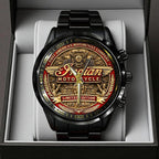 Indian Motorcycle 125th Anniversary Black Stainless Steel Watch – TANTN21657