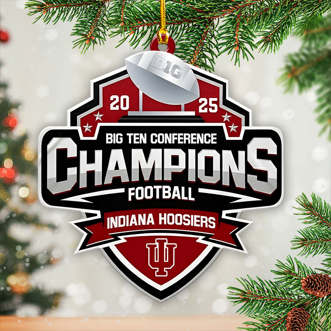 Indiana Hoosiers Football 2025 Big Ten Champions Custom Shape 2-sided Acrylic Ornament – HOATT15029