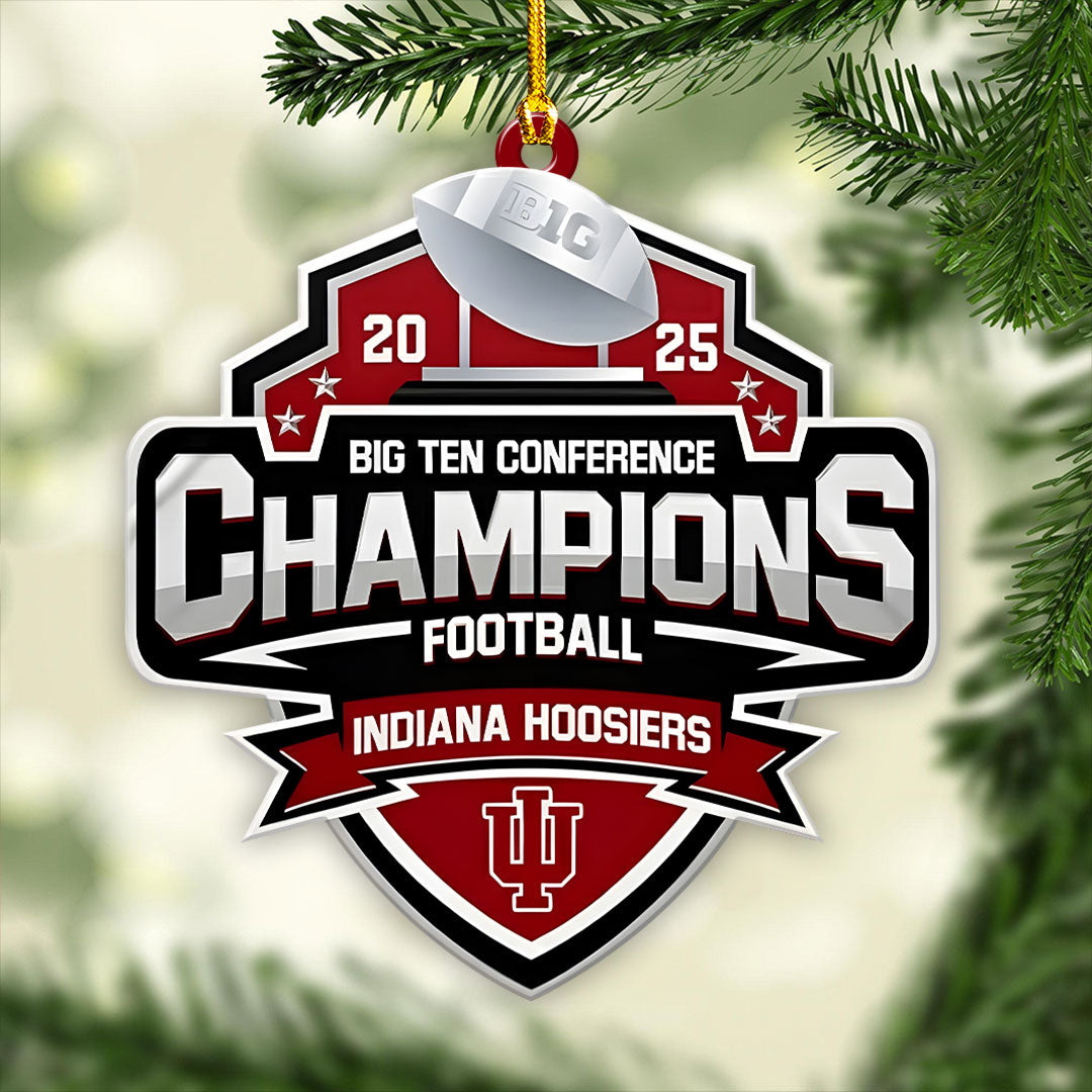 Indiana Hoosiers Football 2025 Big Ten Champions Custom Shape 2-sided Acrylic Ornament – HOATT15029