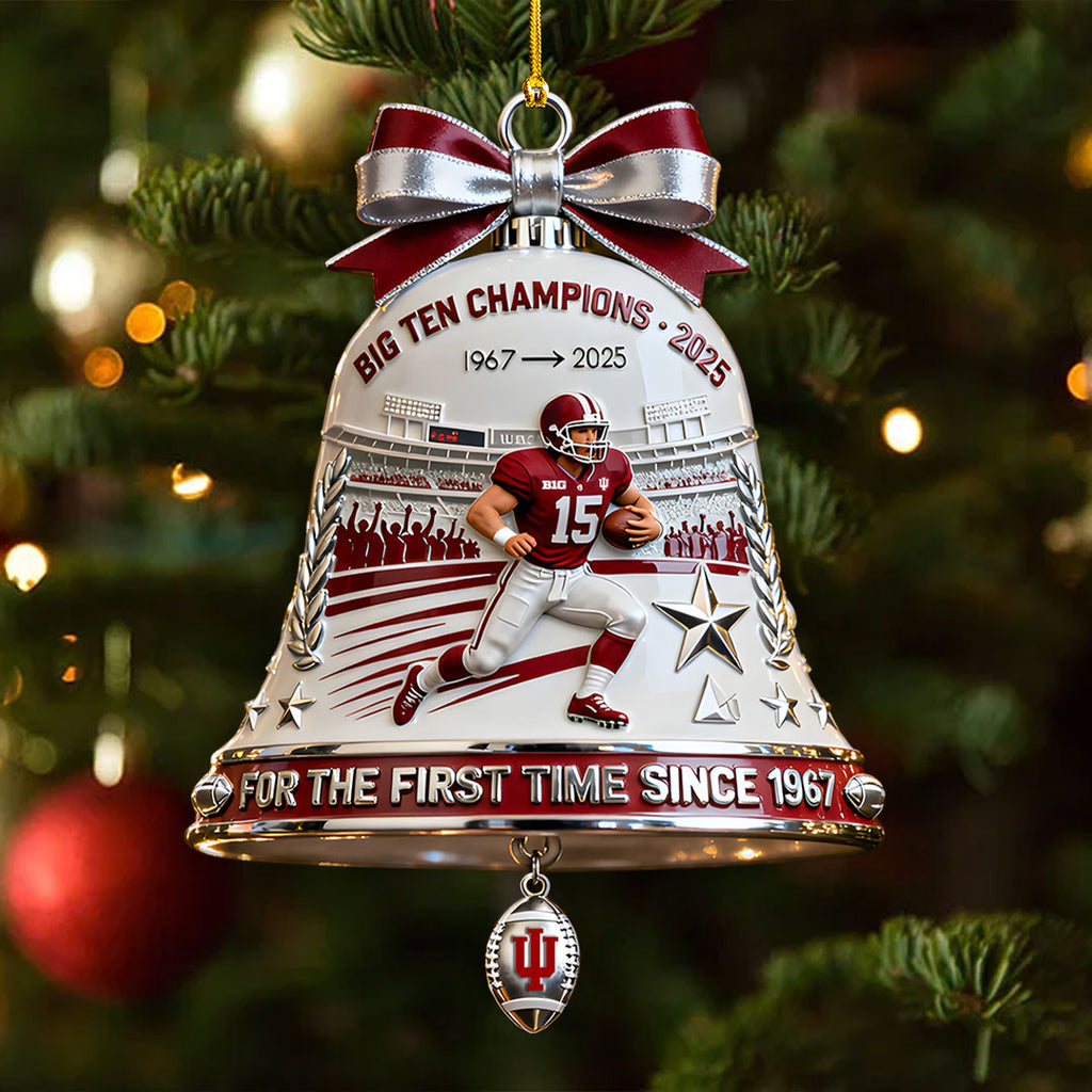 Indiana Hoosiers Football 2025 Big Ten Champions Custom Shape 2-sided Acrylic Ornament – HOATT15031