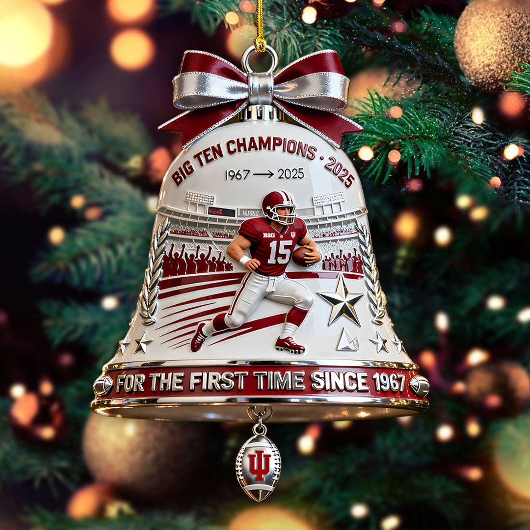 Indiana Hoosiers Football 2025 Big Ten Champions Custom Shape 2-sided Acrylic Ornament – HOATT15031