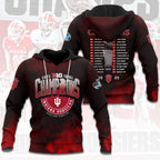 Indiana Hoosiers Football 2025 Big Ten Champions 3D Apparel – HOATT15146