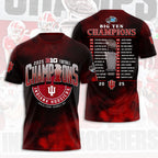 Indiana Hoosiers Football 2025 Big Ten Champions 3D Apparel – HOATT15146