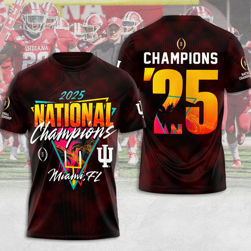 Indiana Hoosiers Football 2025 National Champions 3D Apparel – MAITM14525