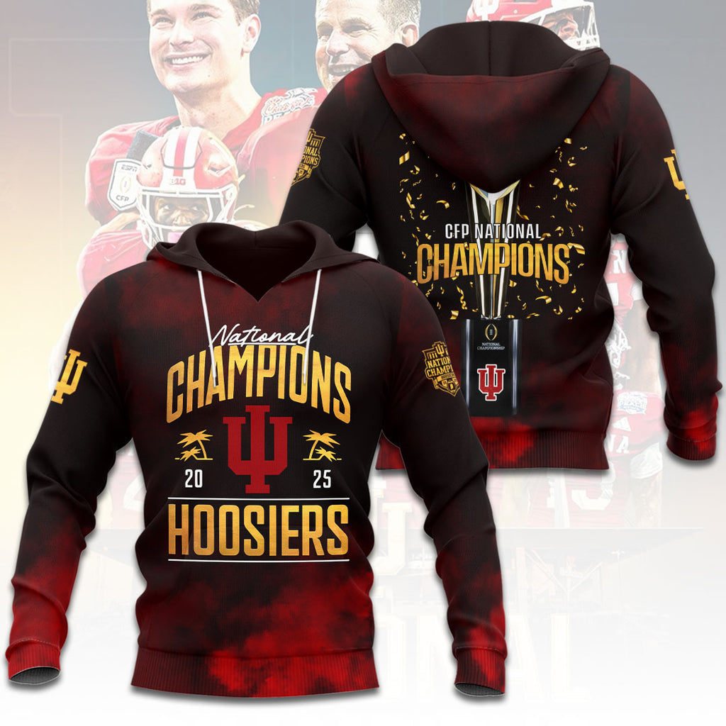 Indiana Hoosiers Football 2025 National Champions 3D Apparel – HOATT15812