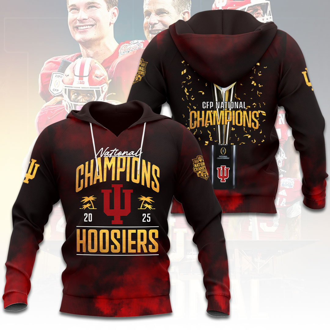 Indiana Hoosiers Football 2025 National Champions 3D Apparel – HOATT15812
