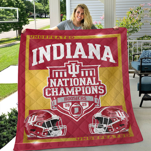 Indiana Hoosiers Football 2025 National Champions Quilt Blanket – MAITM14530