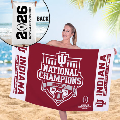 Indiana Hoosiers Football 2025 National Champions Rectangle Beach Towel – MAITM14518