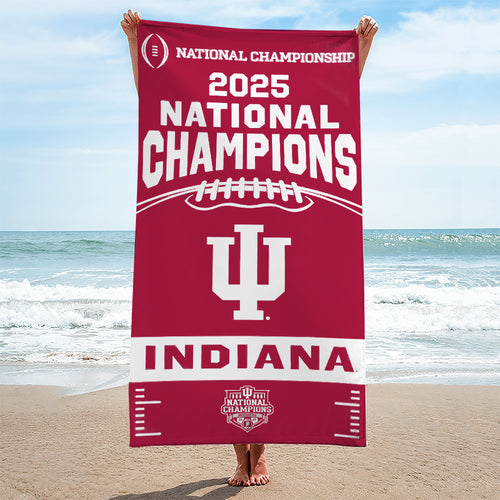 Indiana Hoosiers Football 2025 National Champions Rectangle Beach Towel – MAITM14523