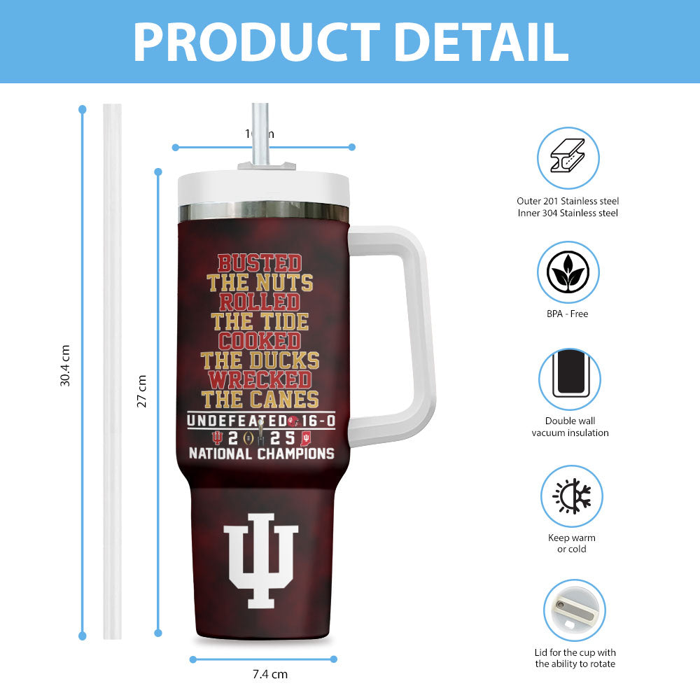 Indiana Hoosiers Football 2025 National Champions 40oz Tumbler – MAITM14633