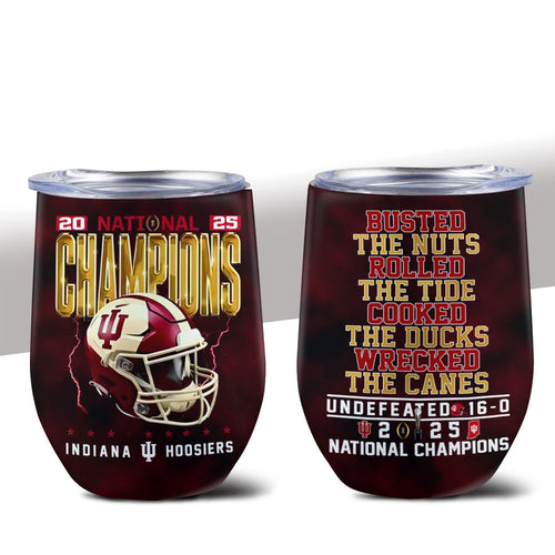 Indiana Hoosiers Football 2025 National Champions Wine Tumbler – MAITM14634