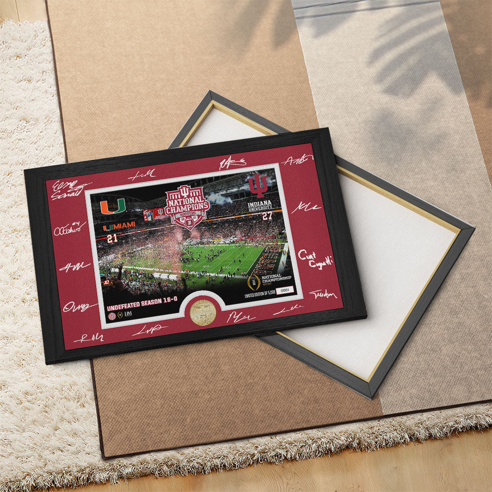 Indiana Hoosiers Football 2025 Rectangle Canvas With Inner Frame – TMTHU3390