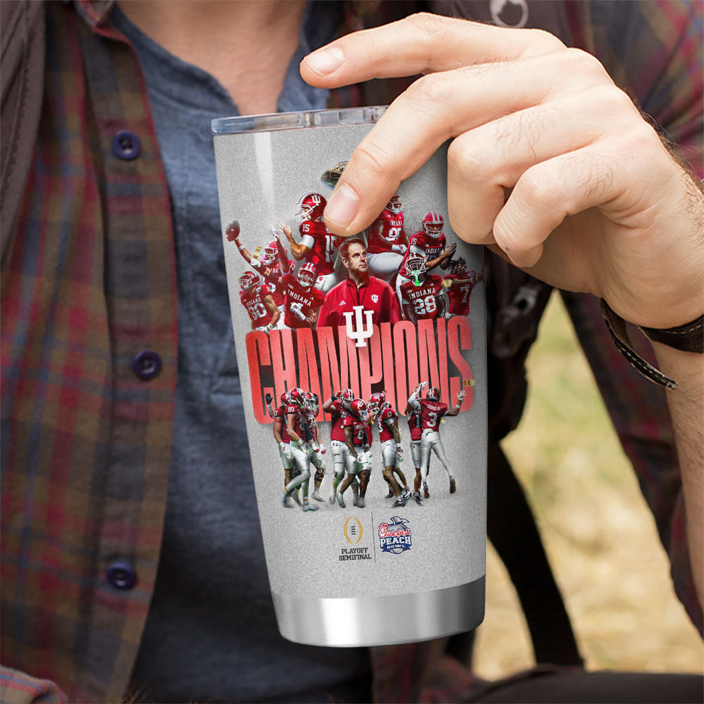 Indiana Hoosiers Football 2026 Peach Bowl Champions Tumbler Cup – HOATT15597