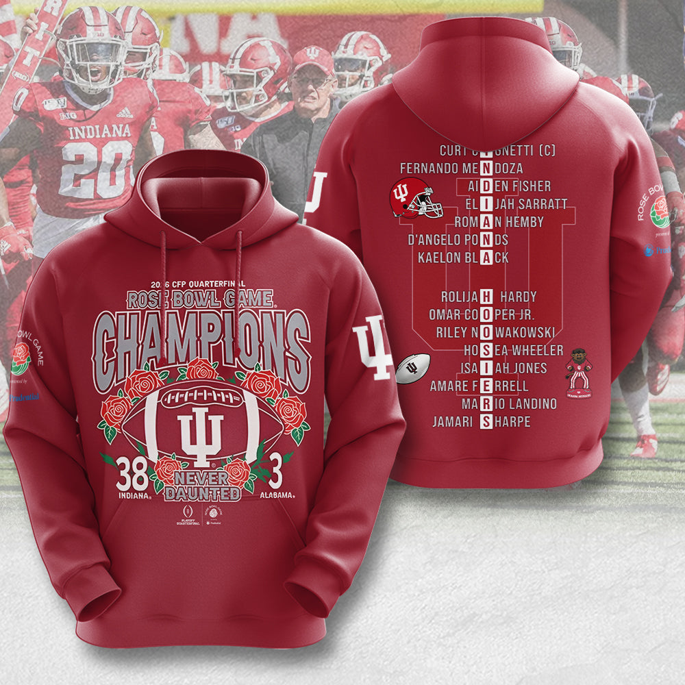 Indiana Hoosiers Football 2026 Rose Bowl Champions 3D Apparel – MAITM14297
