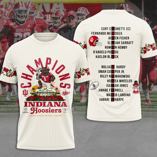 Indiana Hoosiers Football 2026 Rose Bowl Champions 3D Apparel – MAITM14288
