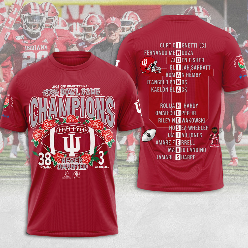 Indiana Hoosiers Football 2026 Rose Bowl Champions 3D Apparel – MAITM14297
