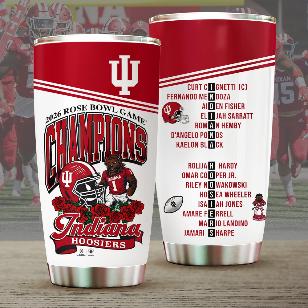Indiana Hoosiers Football 2026 Rose Bowl Champions Tumbler Cup – MAITM14299