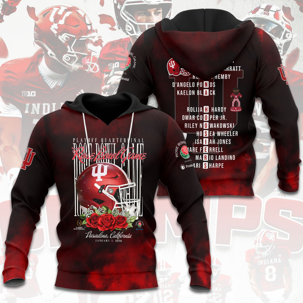 Indiana Hoosiers Football 2026 Rose Bowl 3D Apparel – HOATT15447