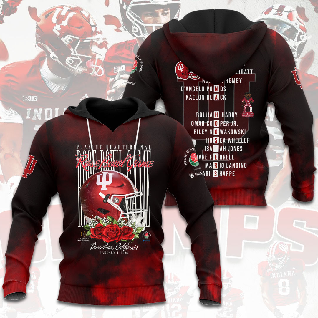 Indiana Hoosiers Football 2026 Rose Bowl 3D Apparel – HOATT15447